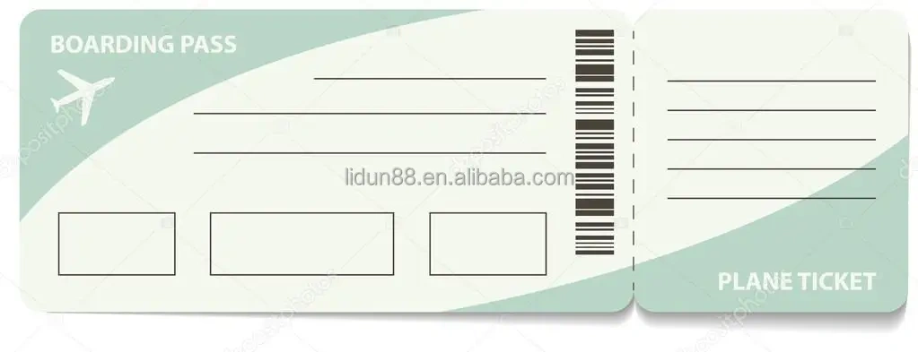 New Customized Thermal Flight Tickets Thermal Boarding Pass Plane Ticket Thermal Adhesive Boarding Pass