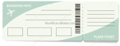 New Customized Thermal Flight Tickets Thermal Boarding Pass Plane Ticket Thermal Adhesive Boarding Pass