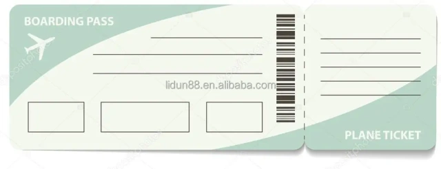 New Customized Thermal Flight Tickets Thermal Boarding Pass Plane Ticket Thermal Adhesive Boarding Pass