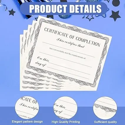 Vocational 2024 diplomat certificate with hologram watermark Certificate of Completion Award Certificates Diploma for education