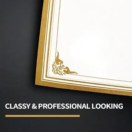 50 Sheets Certificate Papers Certificate of Recognition Award Paper with Gold Foil Sticker Seals for Graduation