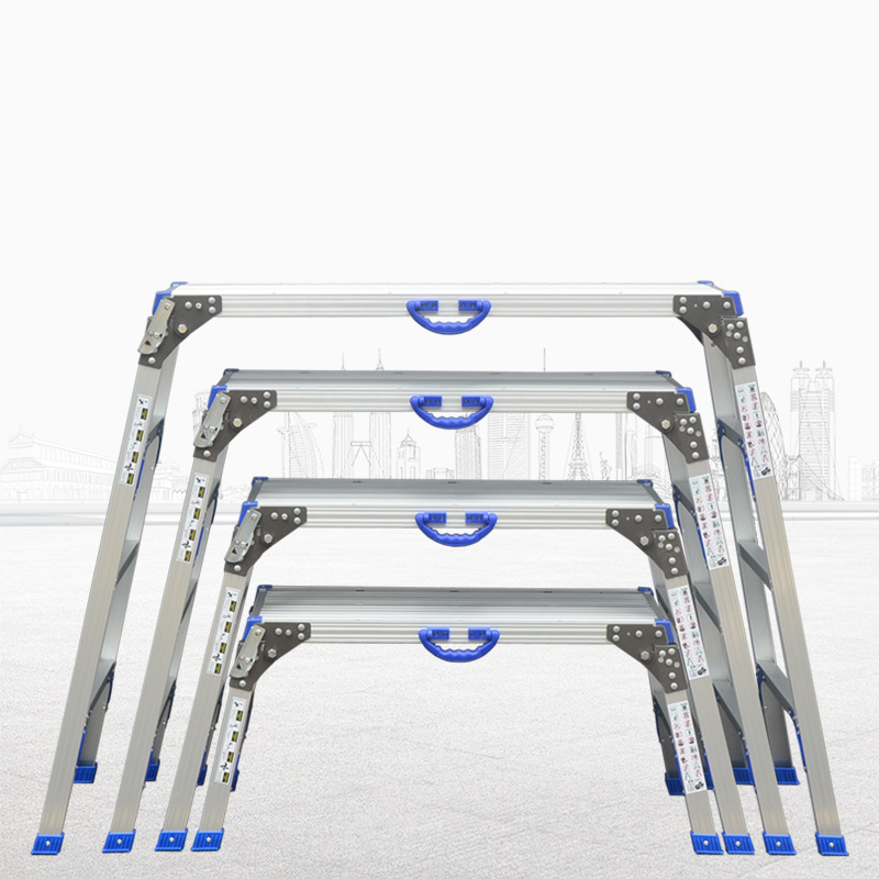 บันได บันไดแท่น แท่นอเนกประสงค์ บันไดแท่นอเนกประสงค์ โต๊ะทำงานแบบพับได้ วัสดุอลูมิเนียม ความสูงเลือกได้: 50-120 ซม.