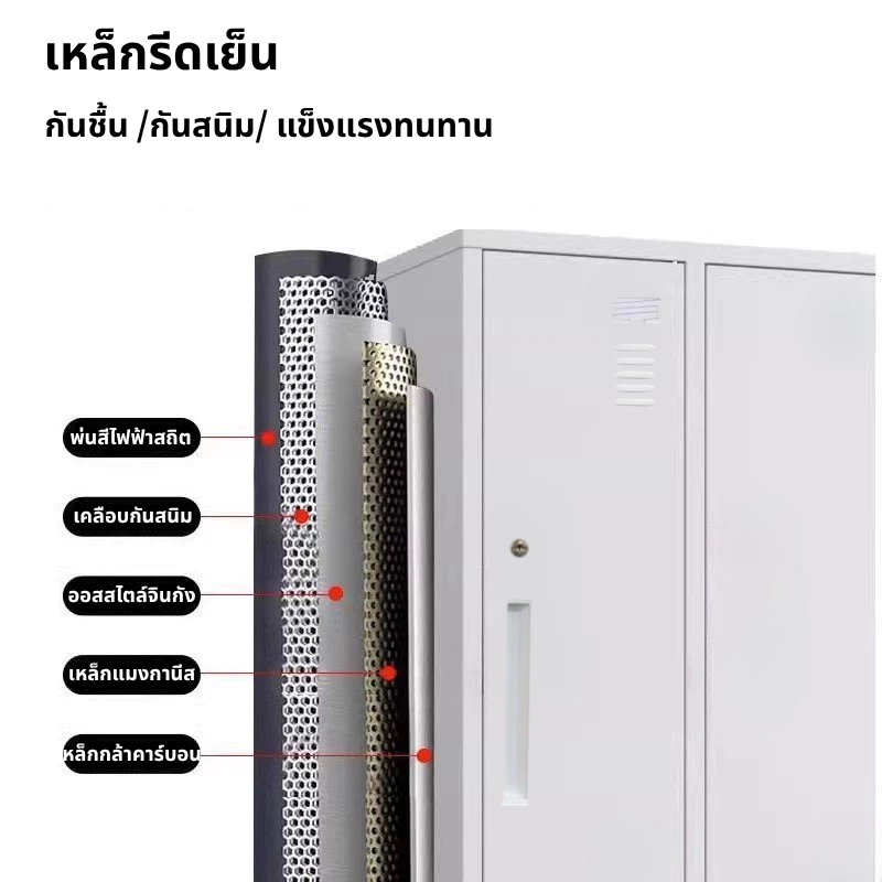 Locker ตู้ล็อกเกอร์ 15 ประตู สีขาวล้วน – ตู้เก็บของสำหรับหอพักโรงงานและฟิตเนสขนาดใหญ่, มือจับเหล็กขนาดเล็ก, มีสินค้าพร้อมส่ง, จัดส่งแบบประกอบสำเร็จ.