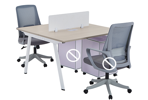 Double desk โต๊ะทำงานสองคน 120×120×75cm ไม่มีเก้าอี้และตู้ - มีของในคลังไทย - โต๊ะสำหรับบ้าน/สำนักงาน