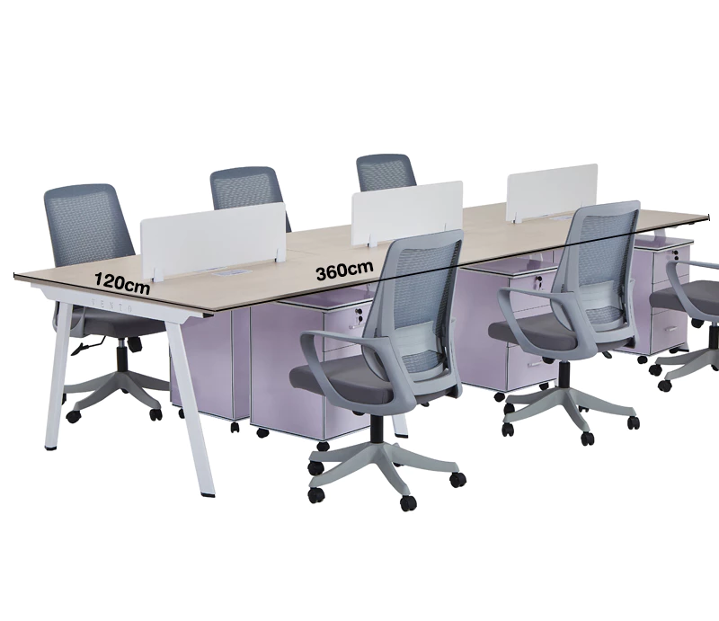 6-Seater Desk โต๊ะทำงาน6คน มินิมอล 360×120×75cm ไม่มีเก้าอี้และตู้ - มีของในคลังไทย - โต๊ะสำหรับบ้าน/สำนักงานเล็ก