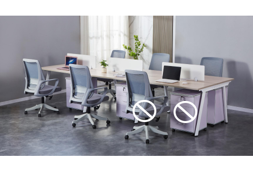 6-Seater Desk โต๊ะทำงาน6คน มินิมอล 360×120×75cm ไม่มีเก้าอี้และตู้ - มีของในคลังไทย - โต๊ะสำหรับบ้าน/สำนักงานเล็ก