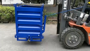 Self-Dumping Hopper กล่องทิ้งวัสดุแบบเทอัตโนมัติ ขนาด 1000*800*800 มม. ผลิตจากเหล็กรีดเย็นหนา 2.0 มม. กล่องหมุนเวียนสำหรับงานหนักในอุตสาหกรรม