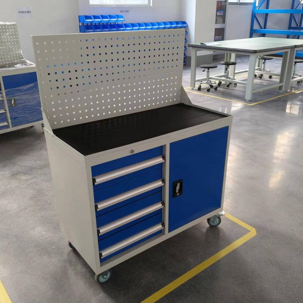 Combination Tool Cart with Panel รถเข็นเครื่องมือแบบรวมพร้อมแผง ขนาด 1000*500*830 มม. รางนำทางหนา 2.5 มม. สำหรับใช้ในเวิร์กช็อป เคลื่อนที่ได้