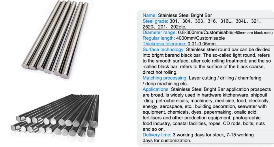 Stainless Steel Bar Parameters
