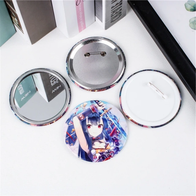 Custom 32mm 58mm Cartoon Anime Button Pin Badge Maker Blank Square Magnetic Metal Tin Badge Plastic Diy Tinplate Badge Supplies
