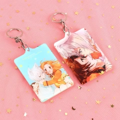 Custom Clear Acrylic Keychain Logo Cartoon Glitter Epoxy Keychain Charm Pin Stand Plastic Key Chain Anime Acrylic KeyringCustom