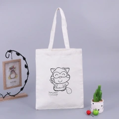 Women's Canvas Shoulder Bag Small Makeup Drawstring Shopping Cotton Canvas Tote Bag Custom Canvas Bag With Custom Printed Logo
