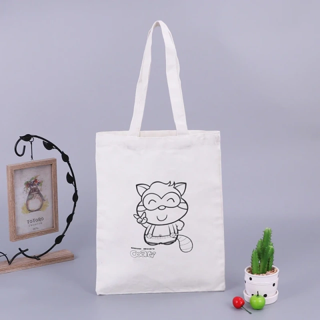 Women's Canvas Shoulder Bag Small Makeup Drawstring Shopping Cotton Canvas Tote Bag Custom Canvas Bag With Custom Printed Logo
