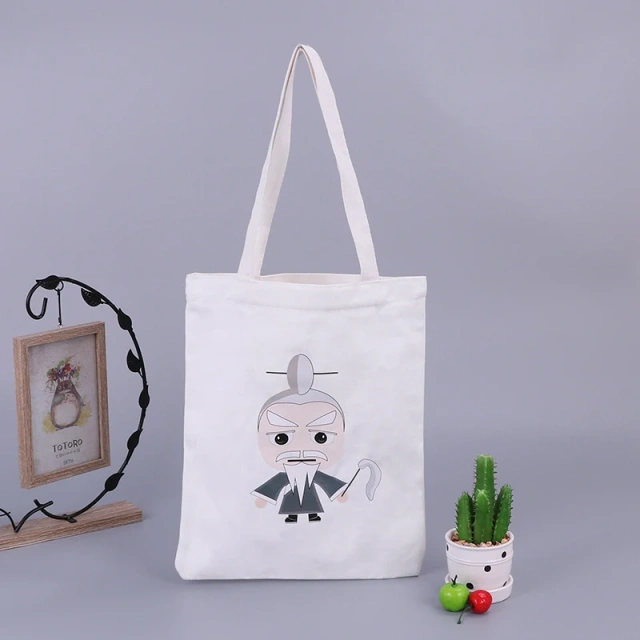Women's Canvas Shoulder Bag Small Makeup Drawstring Shopping Cotton Canvas Tote Bag Custom Canvas Bag With Custom Printed Logo