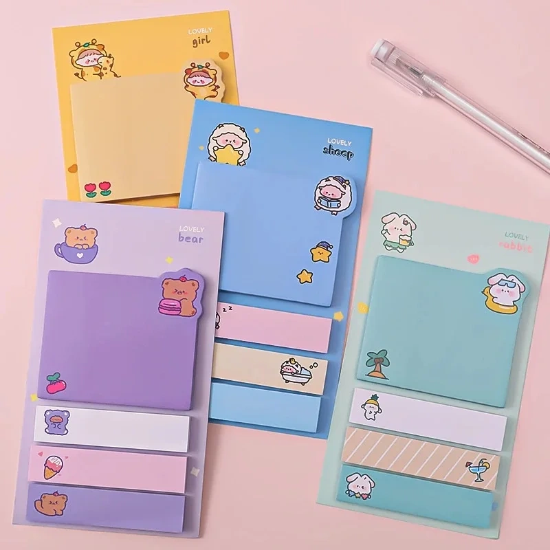 Kawaii Sticky Notepad Memo Pads Office School Stationery Adhesive Stickers Posted it Sticky Note Pad Custom
