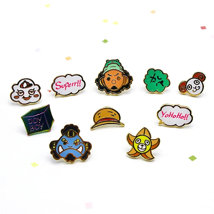 Custom Glitter Hard Enamel Pin Soft Enamel Lapel Pin Cartoon Metal Badge Gold Plated AnimeLogo UV Animal Enamel Pin Custom