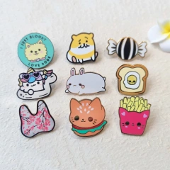 Cute Hard Enamel Pin Custom Badge Manufacturer Cartoon Glitter UV Printed Soft Lapel Pin Logo Custom Enamel Pin Anime