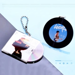 Personalized Custom Acrylic CD Case Keychain Mini Acrylic NFC Keychain Box Stand Printed Photo Custom Acrylic CD Charm NFC Chip