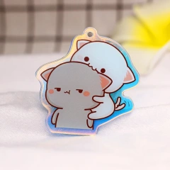 Wholesale Custom Printed Acrylic Charms Key Chain Cartoon Anime Acrylic Keychain Pin Stand Transparent  Epoxy Acrylic Keyring