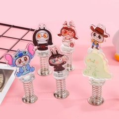 Cute Cartoon Anime Acrylic Shaker Charms Quicksand Acrylic Shaker Custom Diy Popular Sheep Acrylic Shaker Keychain Keyring