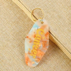 Custom Motel Keychain uv dtf Decal Blank Plastic Retro Motel Keychain Acrylic Luggage Tags Clear Glitter Motel Keychain