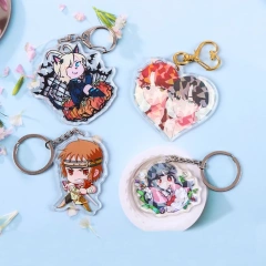 Wholesale Custom Printed Acrylic Charms Key Chain Cartoon Anime Acrylic Keychain Pin Stand Transparent  Epoxy Acrylic Keyring