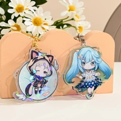 Personalized Small Anime ClearAcrylic Keychain With Logo Custom Transparent Acrylic Keyring Glitter Acrylic Key Chain Charms