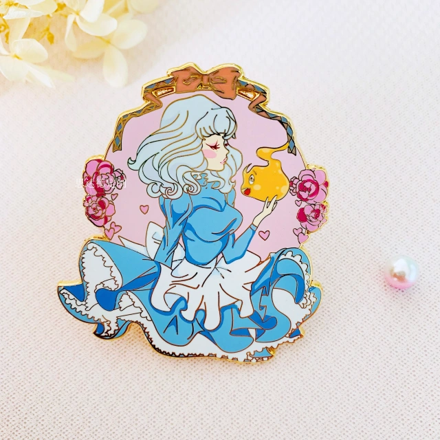 Custom Metal Pin Badge Logo Manufacturer Cute Cartoon Anime Glitter Rose GoldHard Enamel Pin Soft Custom Enamel Lapel Pins