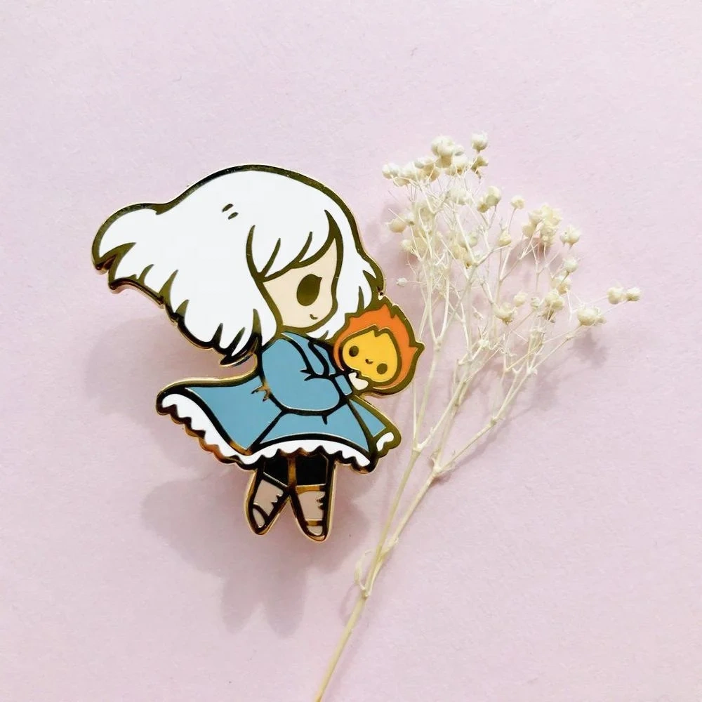 Custom Enamel Pin Soft Enamel Pin Cartoon With Glitter Metal Badge Logo Maker UV Print Cute Anime Hard Enamel Lapel Pin Custom