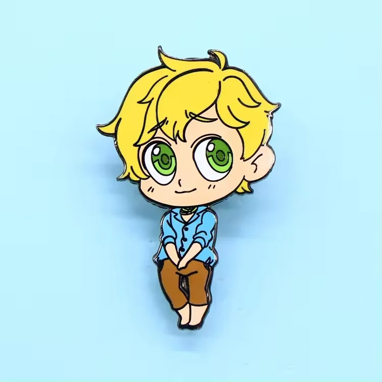 Custom Transparent Animal Kpop Souvenir Soft Lapel Pin Glitter Logo Badge Lapel Pins Anime Hard Enamel Pins Badge With Chain