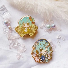 Custom Lapel pin With Chain Metal Badge Animal Gog Cat Gold Spinning Design Cartoon Anime Soft Hard Enamel Pin Custom Lapel Pin