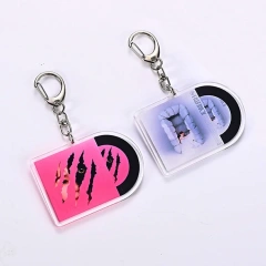 Personalized Custom Acrylic CD Case Keychain Mini Acrylic NFC Keychain Box Stand Printed Photo Custom Acrylic CD Charm NFC Chip