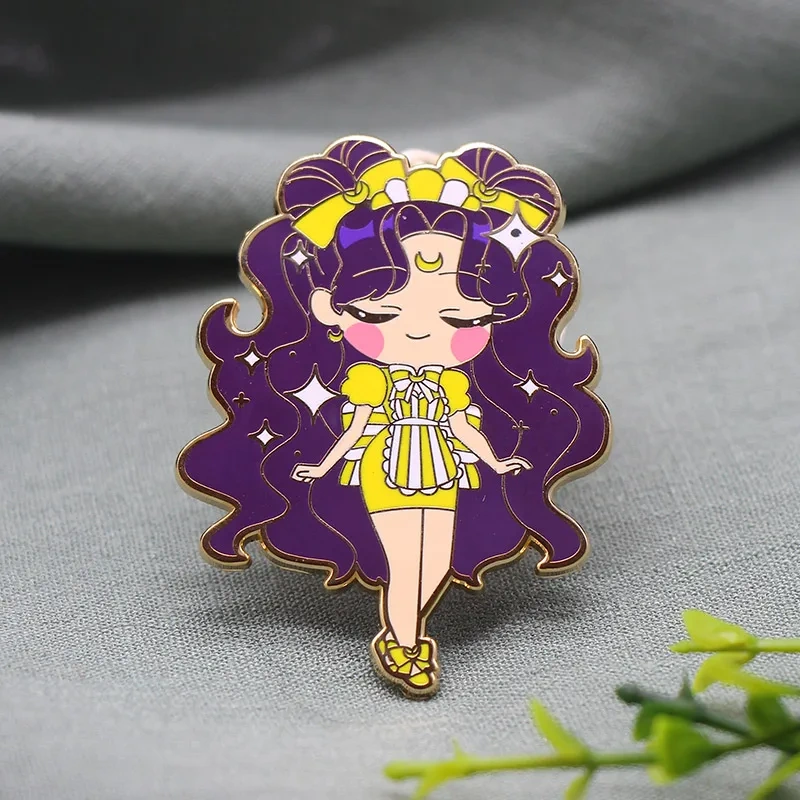 Cartoon Hard Enamel Pin Custom Cute Anime Lapel Pins Logo Screen Printing Glitter Soft Enamel Pin Metal Badge Manufacturer