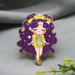 Cartoon Hard Enamel Pin Custom Cute Anime Lapel Pins Logo Screen Printing Glitter Soft Enamel Pin Metal Badge Manufacturer