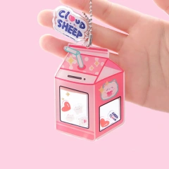 Acrylic Shaker Keychain Custom Openable Popular Sheep Custom Acrylic Shaker Keychain Glitter Refillable Shaker Keychain Charm