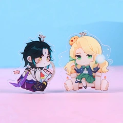 Personalized Small Anime ClearAcrylic Keychain With Logo Custom Transparent Acrylic Keyring Glitter Acrylic Key Chain Charms