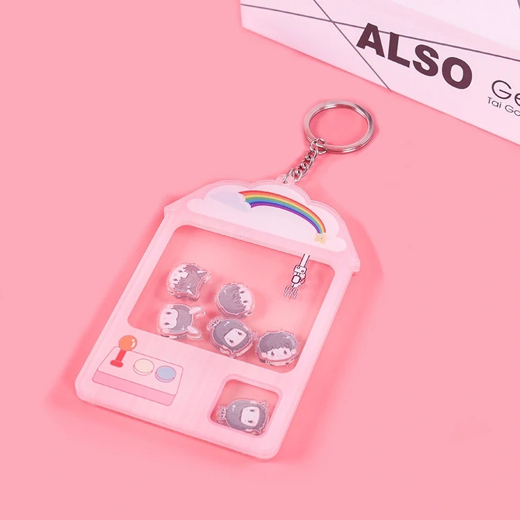 Cute Cartoon Anime Acrylic Shaker Charms Quicksand Acrylic Shaker Custom Diy Popular Sheep Acrylic Shaker Keychain Keyring