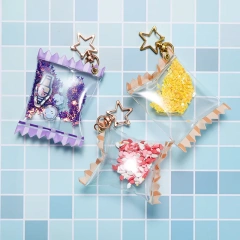 Custom Anime Diy Candy Bag pvc Keychain Charm Color Shaker Candy Photo Acrylic Key Chain Candy Bag Keychain
