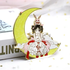 Custom Metal Pin Badge Logo Manufacturer Cute Cartoon Anime Glitter Rose GoldHard Enamel Pin Soft Custom Enamel Lapel Pins