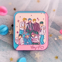 No Minimum Lapel Pin Metal Badge Manufacture Rose Gold Plated Glitter Anime Cartoon Soft Hard Enamel Pin Custom Enamel Pin
