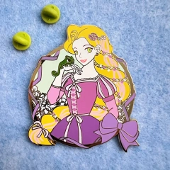 Custom Enamel Pin Glitter Anime Cartoon Hard Enamel Pin Printing Logo Soft Lapel Pin Gold Plated Kpop Metal Badge Manufacture