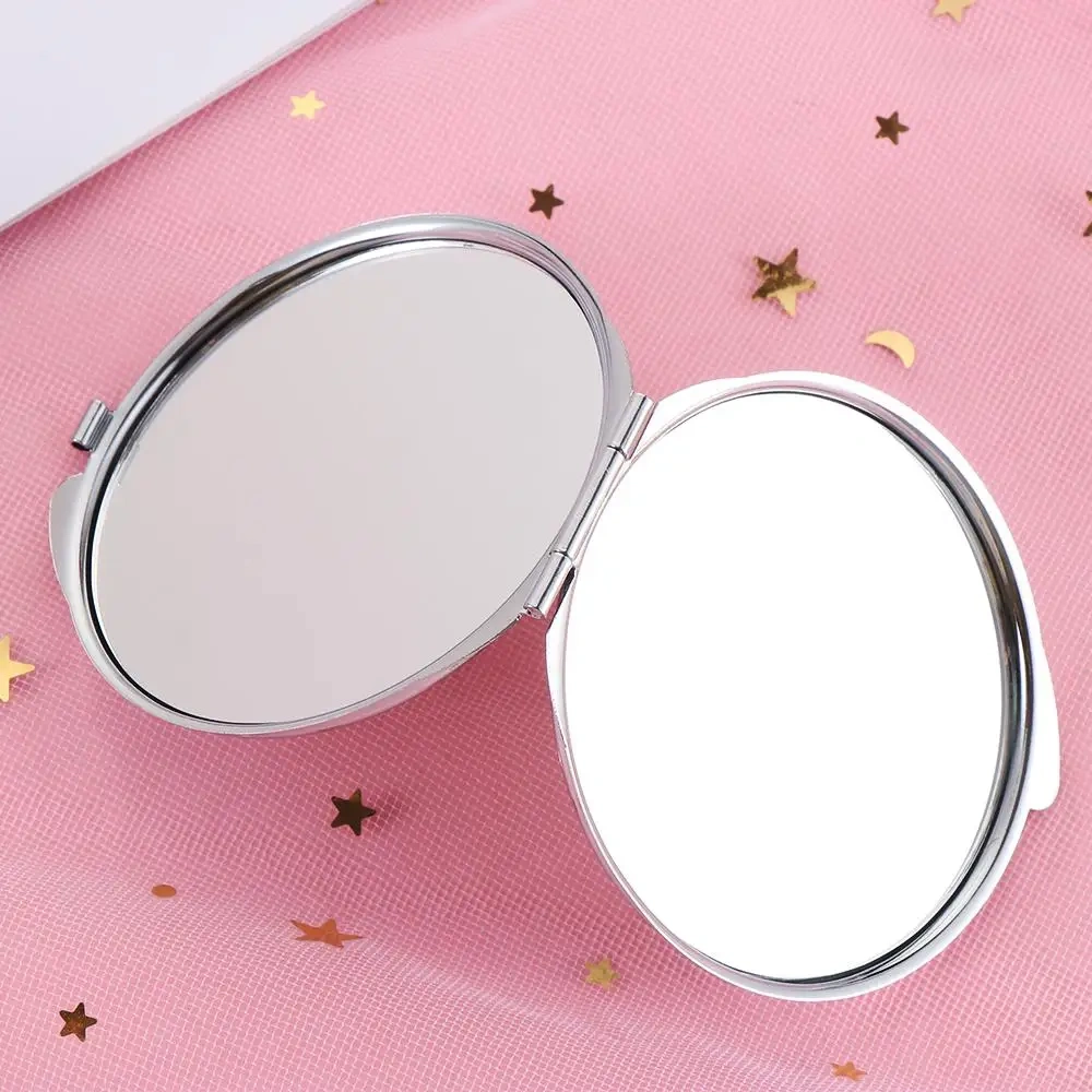 Double-sided Heart Shaped Rose Gold Metal Pocket Mirror Compact Pocket Mirror Compact Mirror Makeup Round