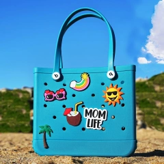 Wholesale Bag 2024 Women Fashion Rubber Tote Shoulder Bag EVA Silicone Summer Beach Bag With Custom Logo