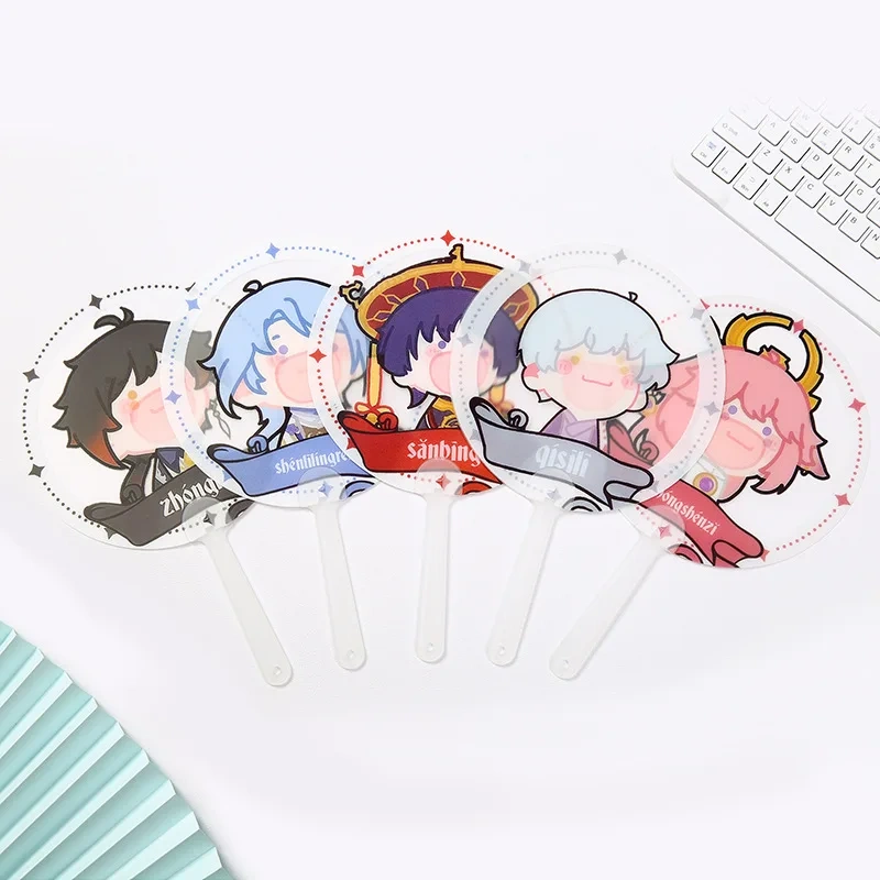 Custom Kpop Plastic Transparent Mini Fans and Cute Hand Fan With Hand Holder Advertising Hand Fan Custom Printed Logo