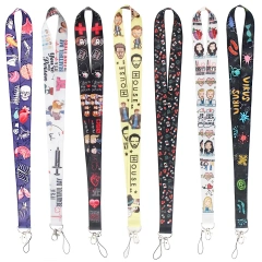 Promotion Anime Polyester Lanyard With id Card Badge Holder teacher Cell Mobile Phone Lanyards With Logo Custom Lanyard keychain