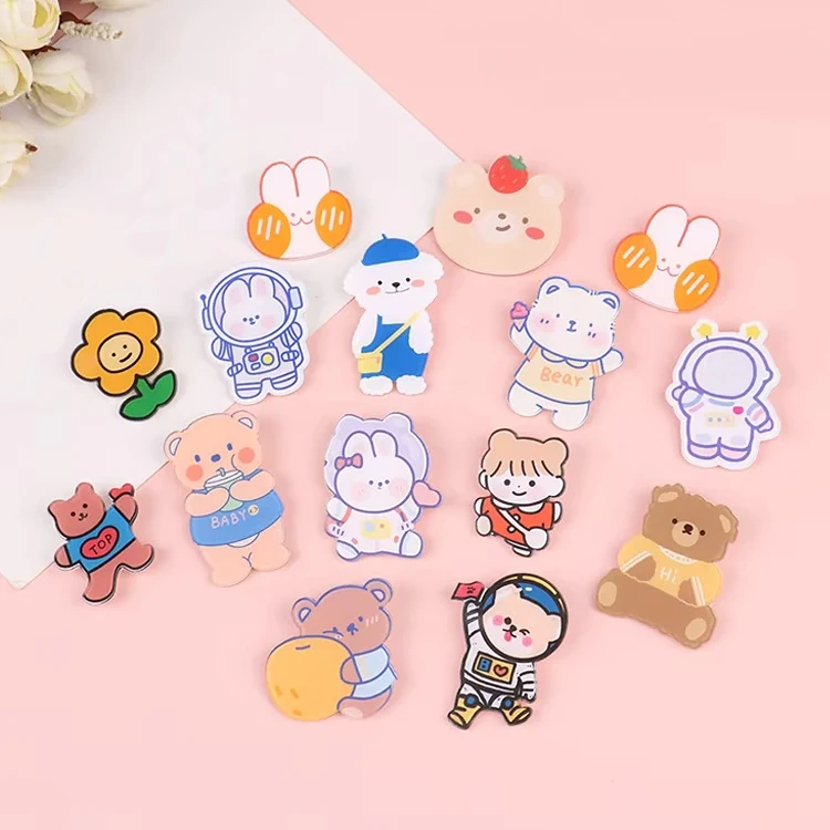 Custom Acrylic Hair Pin Button Acrylic Badge Pin With Magnetics Personalized Acrylic Pin Custom Printed Logo Cartoon Anime Name