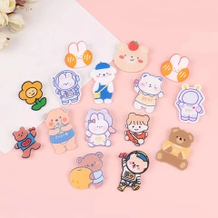 Custom Acrylic Hair Pin Button Acrylic Badge Pin With Magnetics Personalized Acrylic Pin Custom Printed Logo Cartoon Anime Name