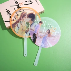 Promotional Gift Wholesale Custom Plastic Hand Fan Portability Cartoon Plastic Cartoon Mini Fan Plastic Fan for Advertisement