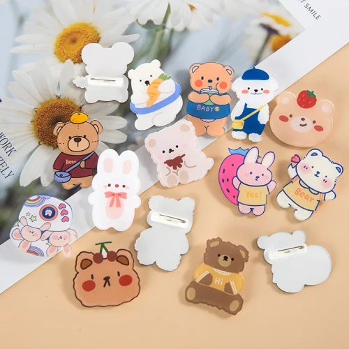 Custom acrylic hair pin button and badge pin