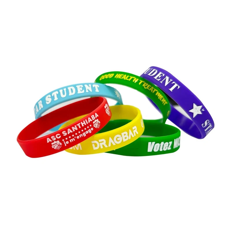 Custom Silicone Bracelet With Charm Pins Rubber Silicone Keychain Bracelet Silicone Wristbands Custom Logo